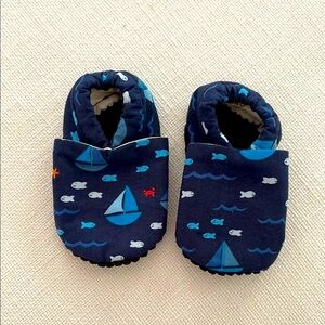 NWOT Blue Nautical Summer Shoes with Sailboat Design for Newborns